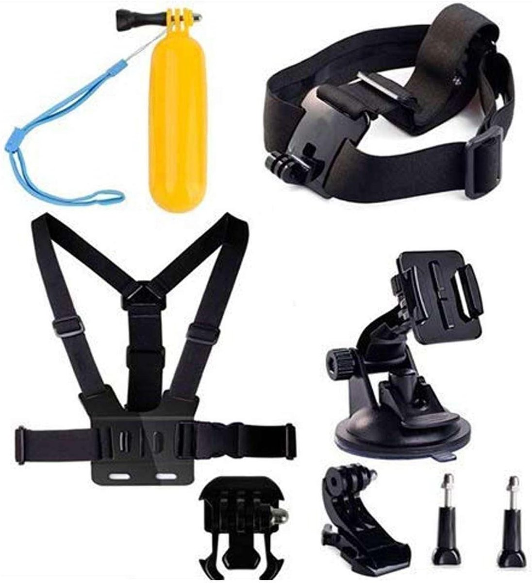Actiecamera Accessoires - Uitgebreide Kit - Avontuur Vastleggen - 8-in-1 Set - Standaard - Zwart
