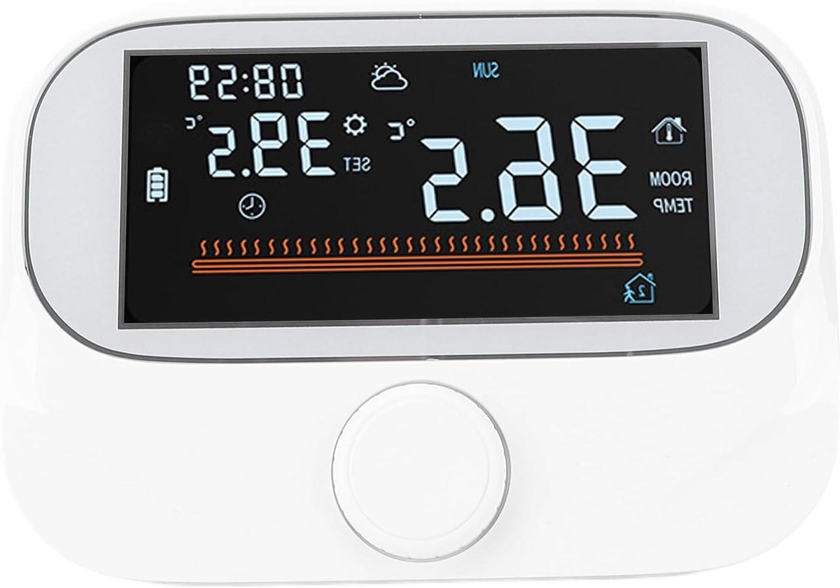 Slimme Thermostaat - Temperatuurregelaar - Energie Besparen - Draadloze Installatie - 300m Bereik - Wit