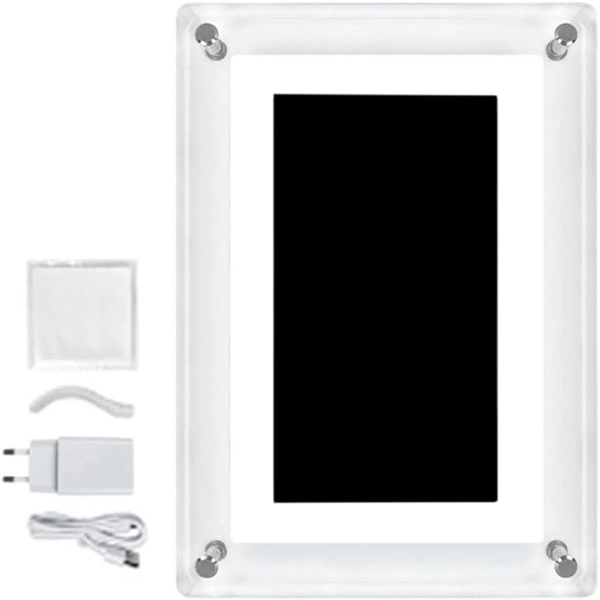 Digitale Fotolijst - Video Speler - Herinneringen Tonen - Ingebouwde Batterij - 5 Inch IPS - Wit