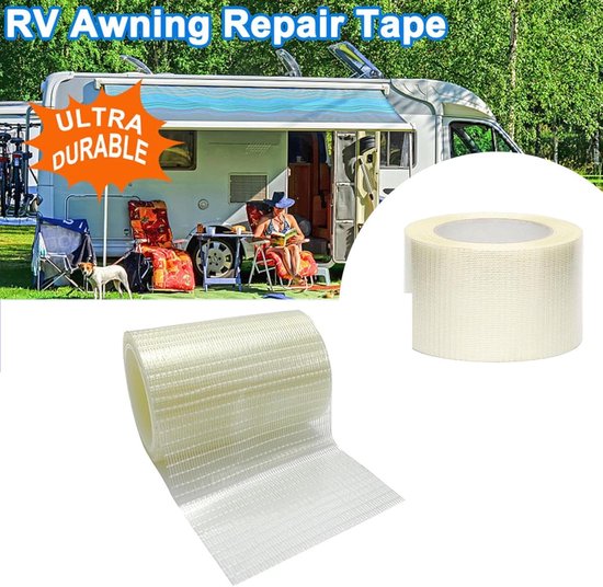 Afdichtingstape Glasvezel - Waterdicht Reparatie - Buitenuitrusting Repareren - UV-bestendig Weerbestendig - 8 cm x 10 m - Meerkleurig — afbeelding 4