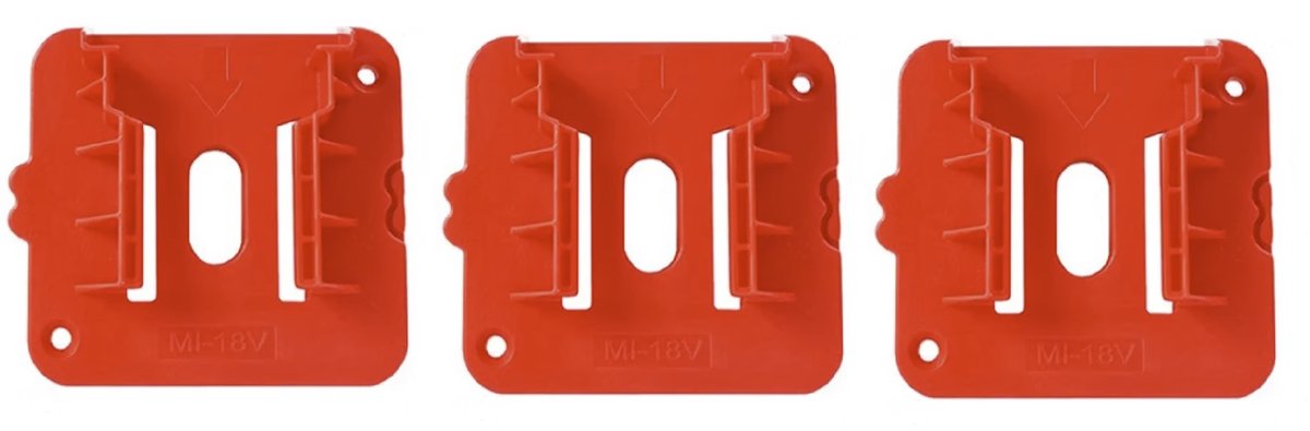 OPHANGBEUGEL VOOR MILWAUKEE ACCU / BATTERIJ (SET VAN 3)
