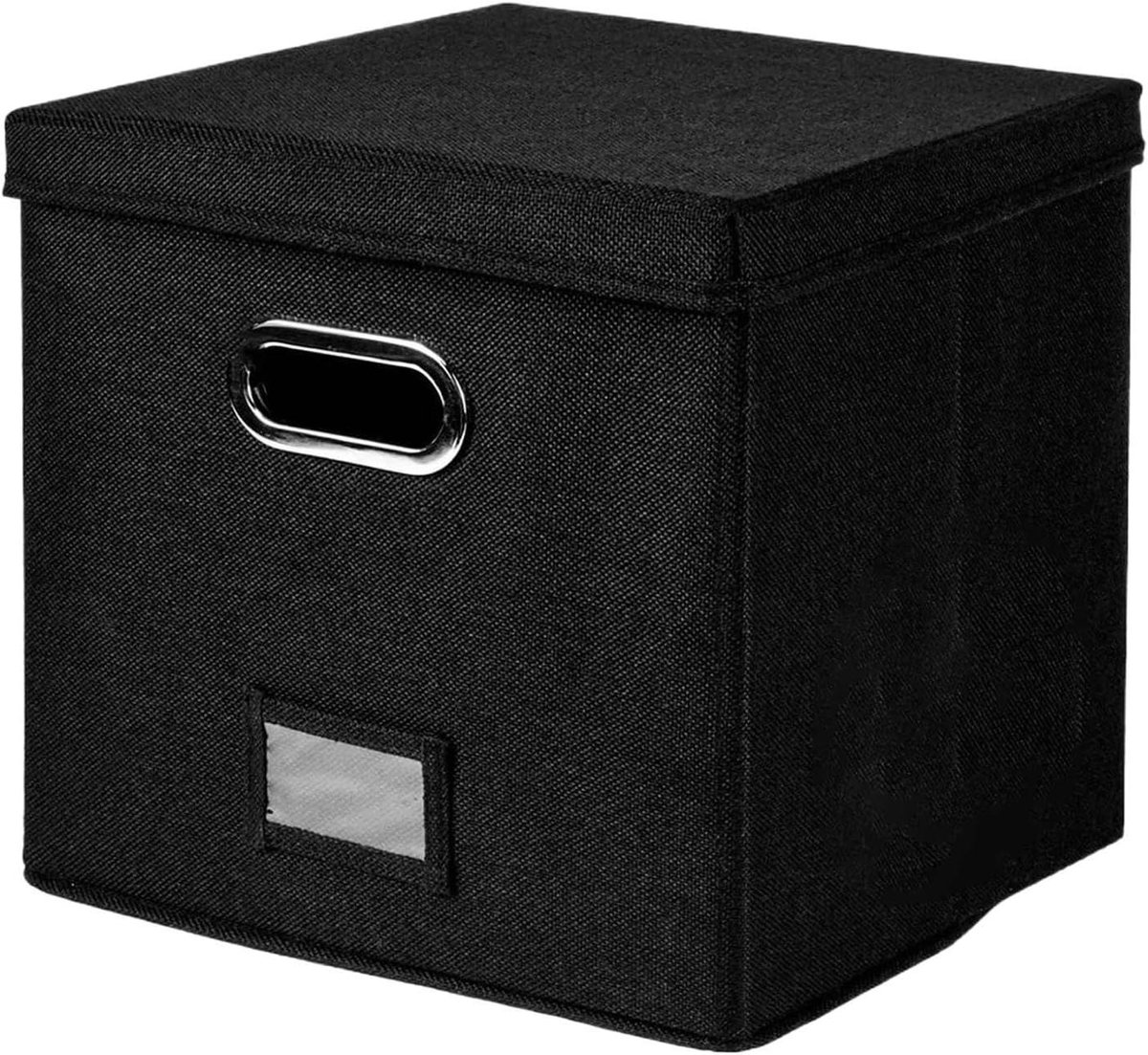 Opbergbox Vinylplaten - Muziek Opslag - Albums Beschermen - Inklapbaar Ontwerp - 33 x 33 x 33 cm - Zwart