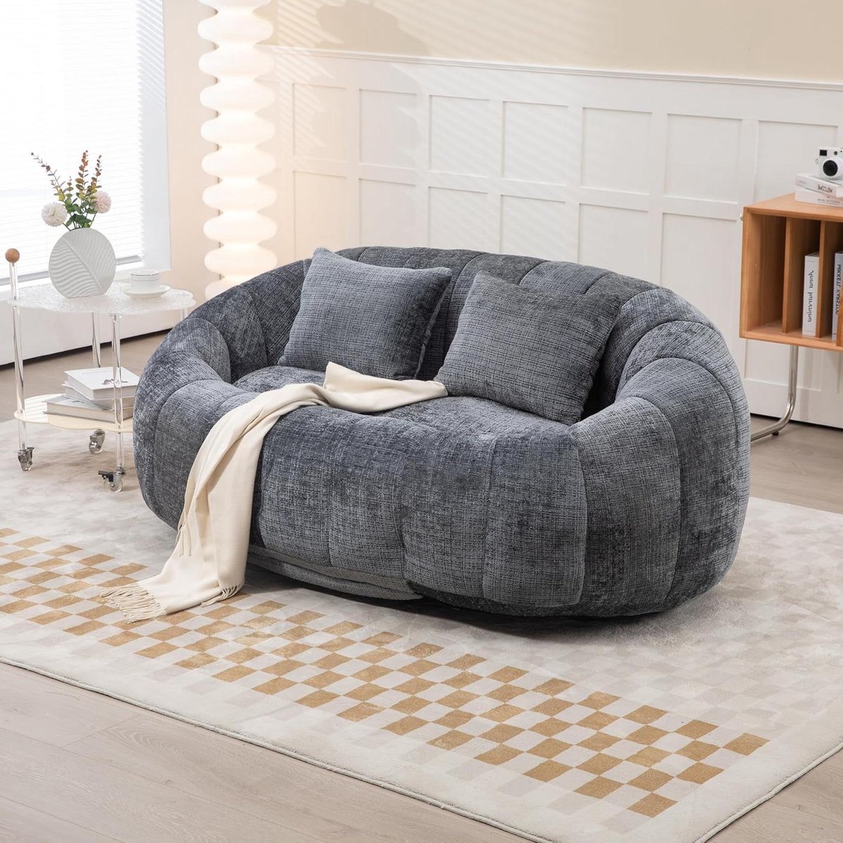 Bean Bag Sofa Lazy Sofa Durable Comfort Lounger High Backrest Bean Bag Chair Sofa for Adul