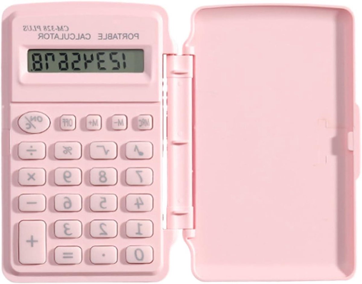 Zakrekenmachine - Rekenapparaat - Dagelijkse Berekeningen - Hoge Gevoeligheid Toetsen - 8 Cijfer LCD - Roze