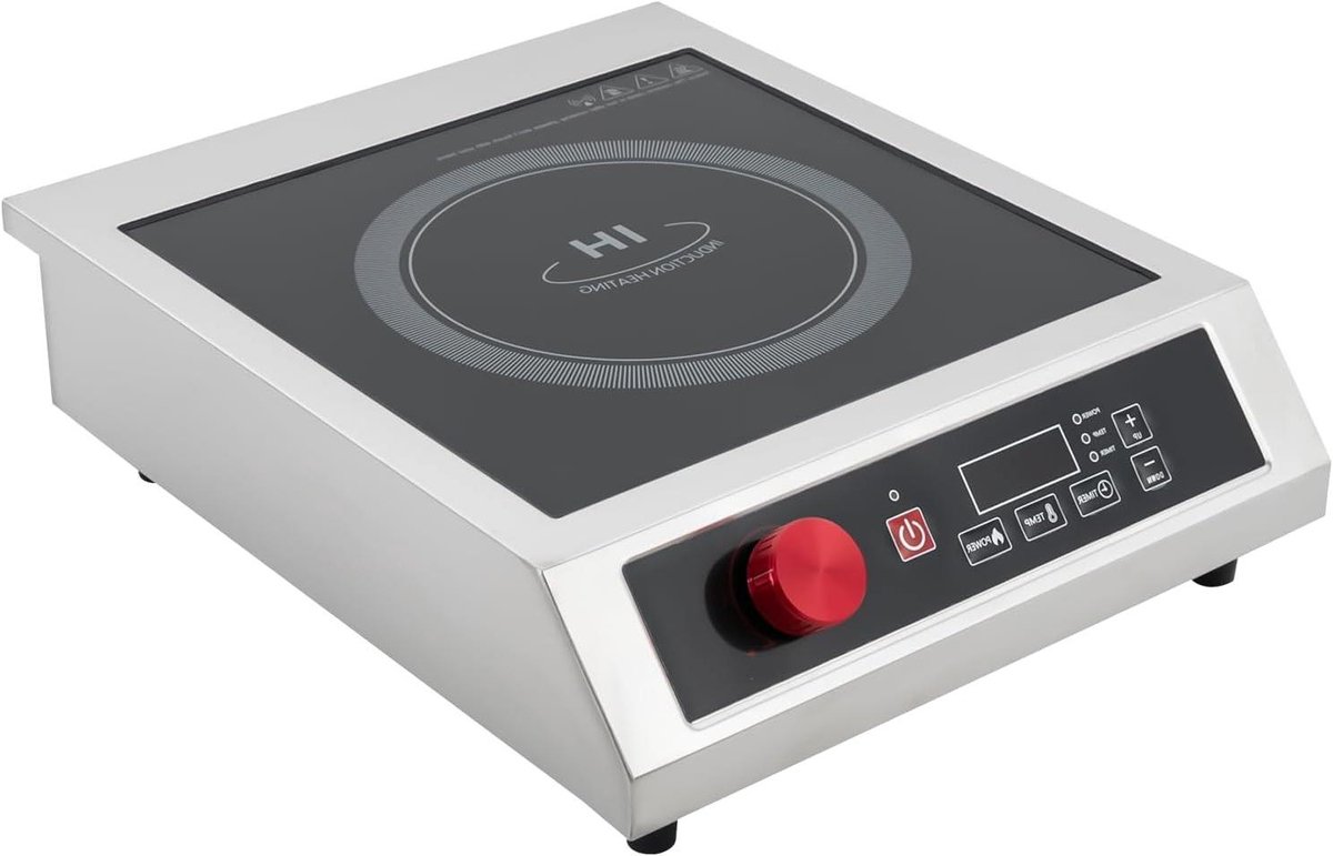 Inductiekookplaat - Losse Kookplaat - Professioneel Koken - 3500 Watt Vermogen - 43x35x9 cm - Zwart