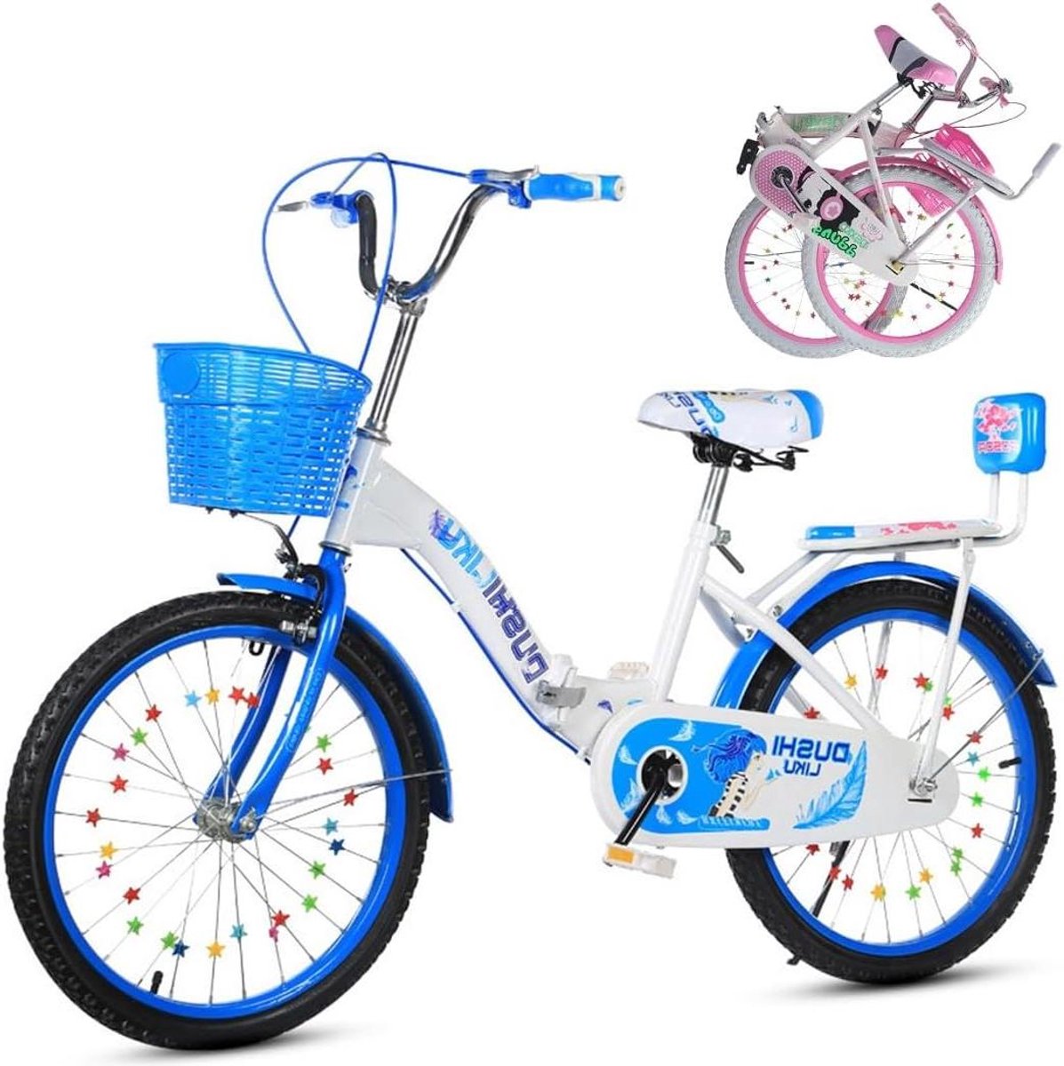 Kinderfiets Vouwfiets Stadsfiets Kinderen Vrije Tijd Snel Opvouwbaar 22 Inch Zwart