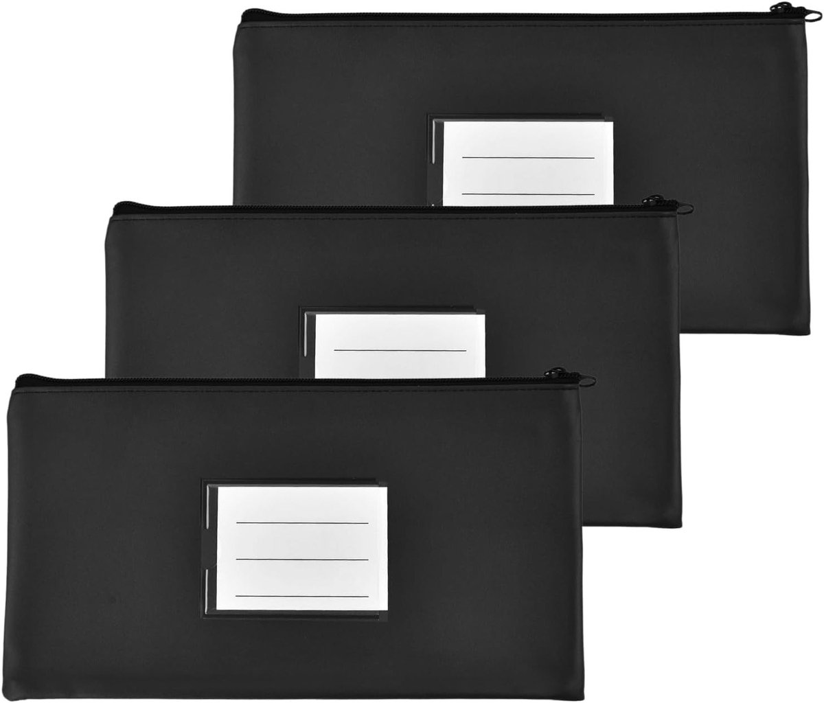 Set van 3 Faux Leather Documentfolders A5 met Rits en Venster, Waterdicht voor School, Kantoor en Organisatie