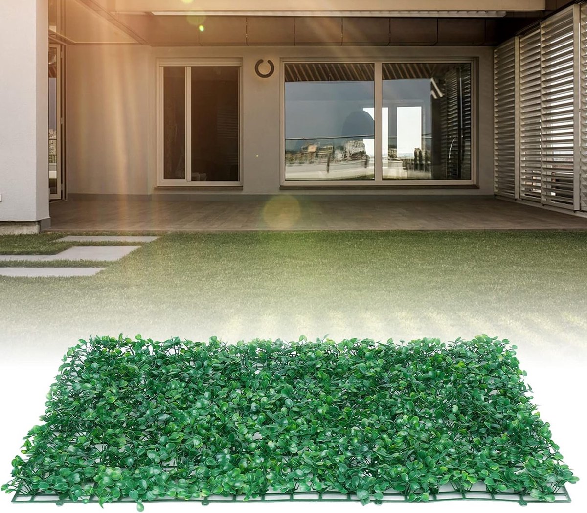 12 Stuks Kunstplanten voor Tuin en Wanddecoratie - Groene Hegpanelen voor Bruiloft en Feestelijke Decoratie
