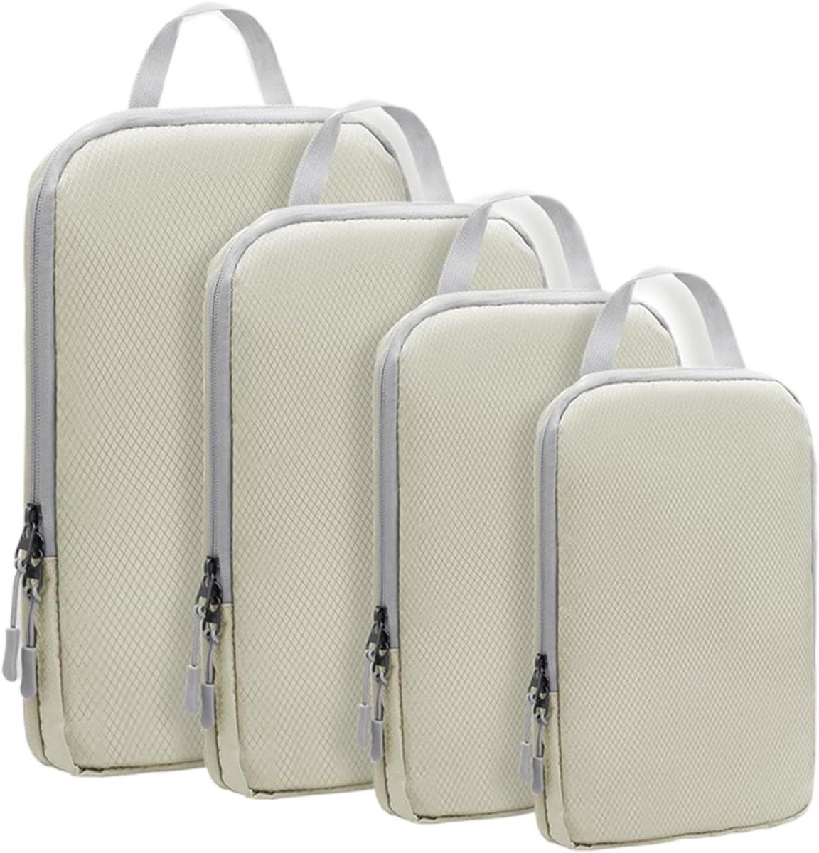 Reis Organizers - Opbergkubussen - Ruimte Besparen - Compressie Functie - Set van 4 - Apricot