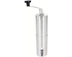 Handmatige Koffiemolen - Roestvrijstaal Molen - Verse Koffie Malen - Dubbel Lagersysteem - 50 Gram - Zilver