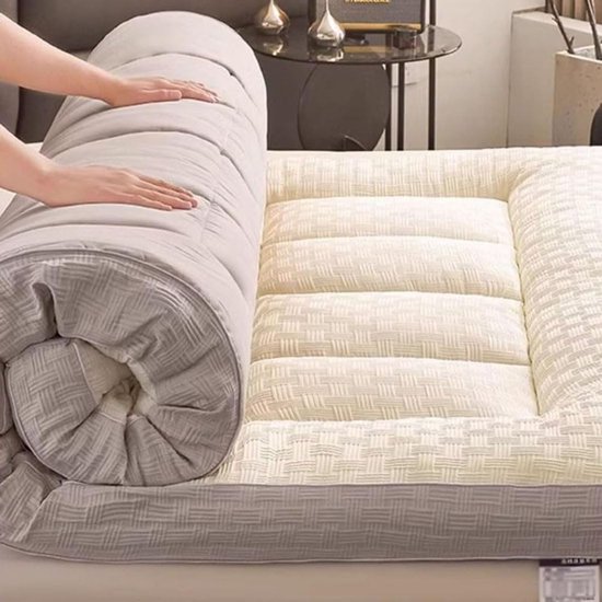 Opvouwbare Vloer Matras - Draagbare Futon - Comfortabel Slapen - Versterkt Quilten - 90 x 200 cm - Grijs — afbeelding 2