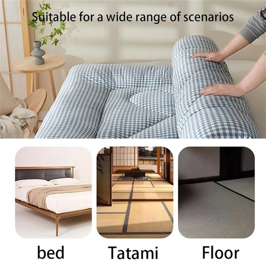 Vloermatras - Futonmatras Gastenmatras - Comfortabel Slapen - Opvouwbaar Ontwerp - 90 x 200 cm - Wit — afbeelding 4