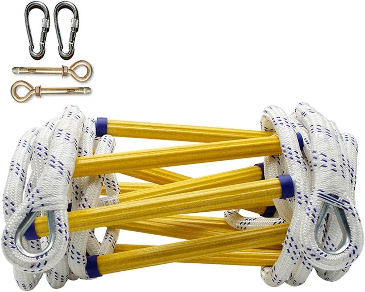 Veiligheidsladder - Touwladder Noodladder - Thuis Klimmen - Vlamvertragend Materiaal - 12 Meter - Geel
