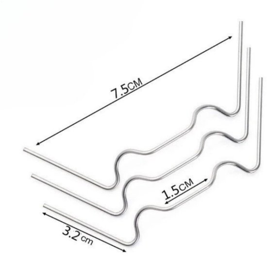 50 stuks-Tuinspijkers - W-vormige ijzeren spijkers - draadklemmen - glasklemmen voor kassen - tuingereedschap - geschikt voor kassen, holle platen - zilver - 77*32*15 mm — afbeelding 2