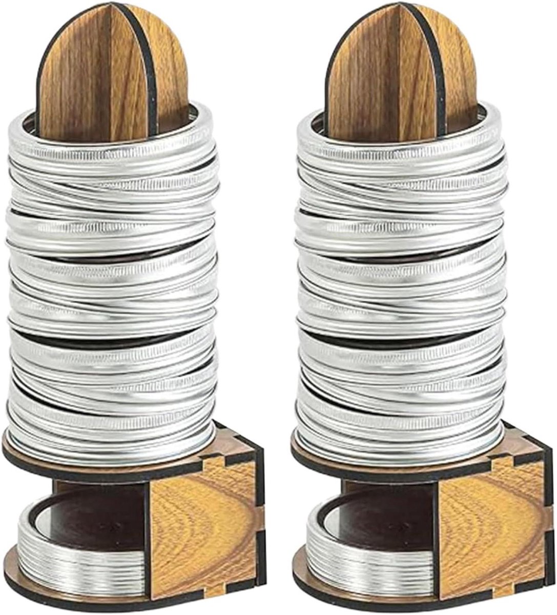 Dekselrek Hout - Keuken Organizer - Voedsel Bewaren - 2 Delige Set - 305 cm - Natuurlijk Hout