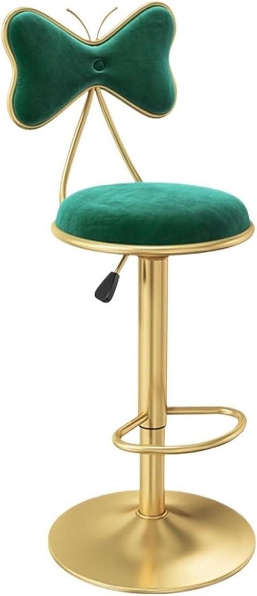 Barkrukken Set - Barstoelen - Comfortabel Zitten - Vlinder Vorm Rugleuning - 1 Stuk - Groen