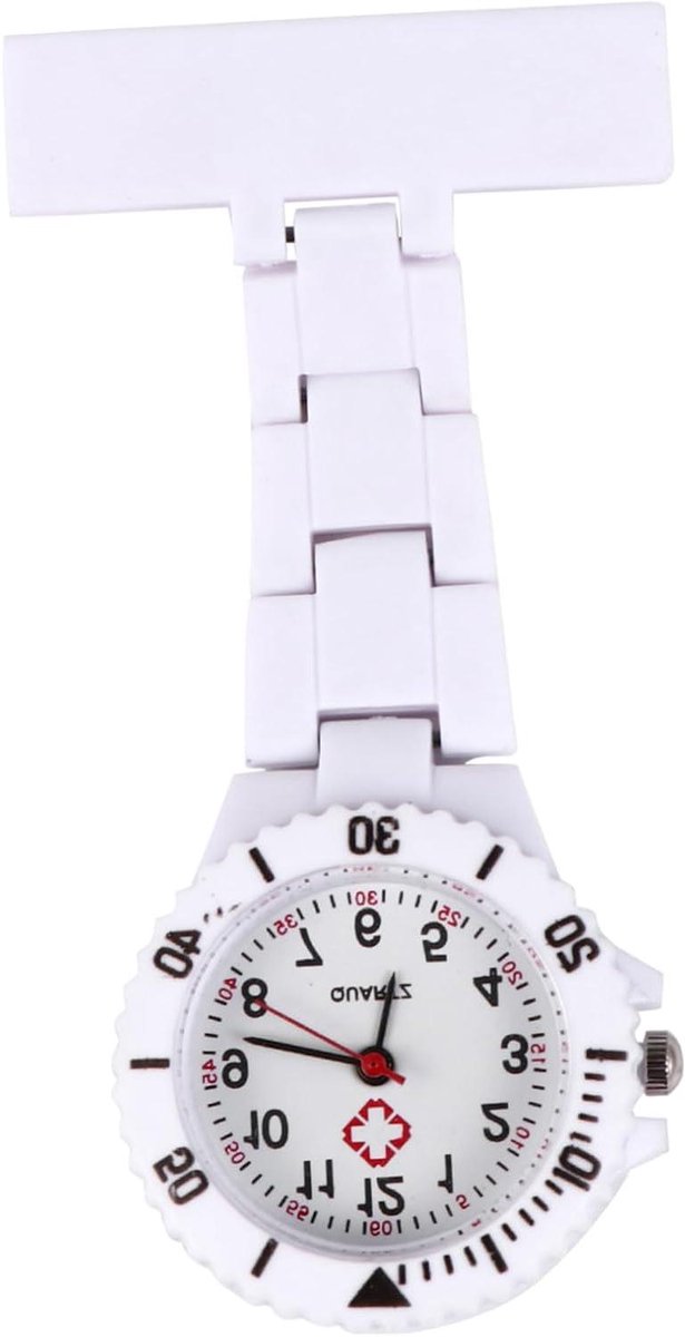Zakhorloge Verpleegkundige - Fob horloge - Tijd bijhouden - Grote wijzerplaat - 7 x 3 cm - Rood