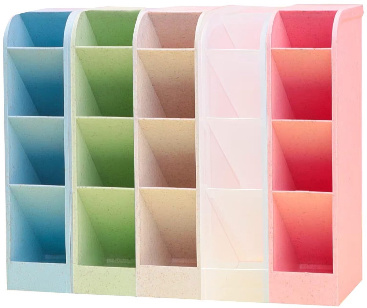 Cosensi - Dailygoods - Dailygoody - Organizer voor bureau - Multifunctionele opbergbox - 5-delige set - Rood - Pennenhouder - Geschikt voor school en kantoor - Tarwe stro