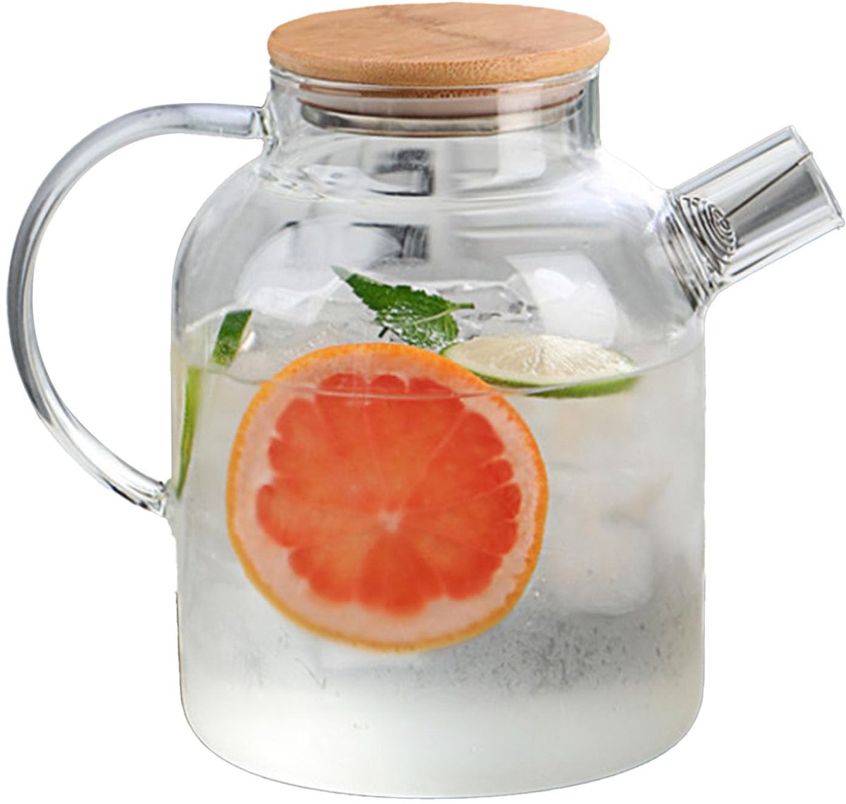 OmGoods - Dailygoody - Glazen Kan - Waterkan 1,8 Liter - Hittebestendig en Stijlvol - Scandinavische Design - Geschikt voor Warme en Koude Dranken