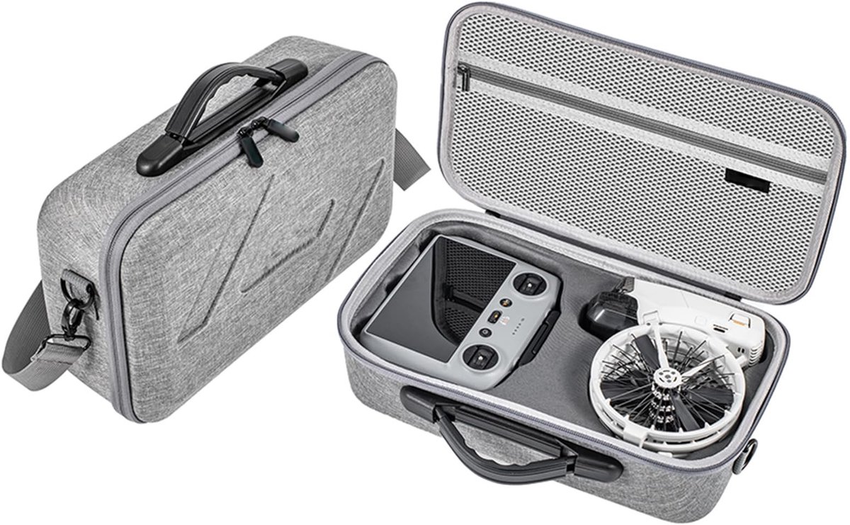 Cosensi - Dailygoods - Draagbare Opbergkoffer voor DJI FLIP in Grijs met Schouderriem