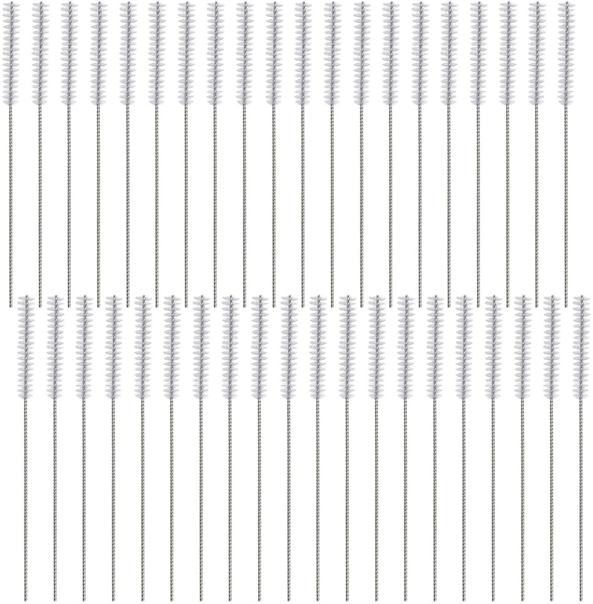 Dailygoods - 40 Stuks Lange Handgreep Reinigingsborstels van Nylon en Metaal
