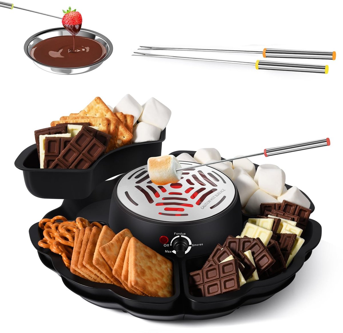 Dailygoods - Cosensi - 2-in-1 Elektrische Chocoladefondue en S’mores-Maker