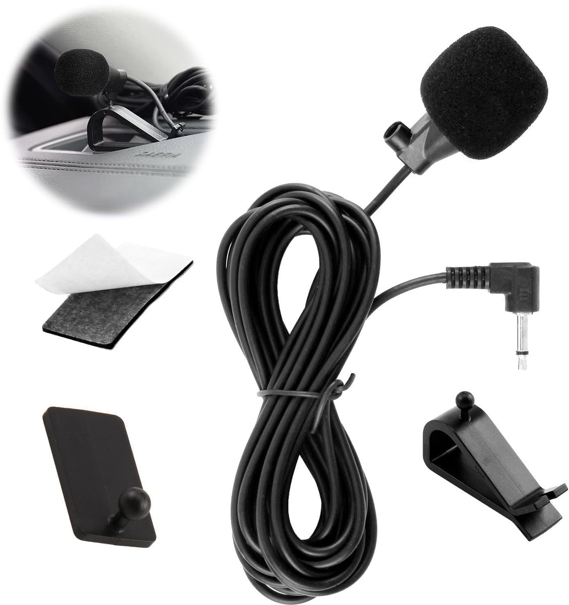 Dailygoods - Externe Microfoon voor Autoradio met 3,5 mm Jack en 2 m Kabel