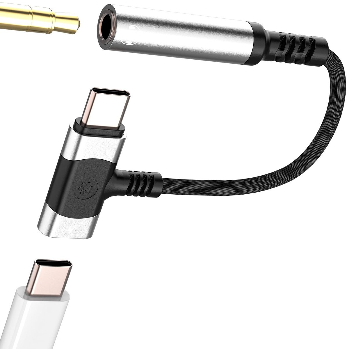 Dailygoods - USB C naar Jack 3,5 mm Adapter met Oplader voor iPhone en iPad