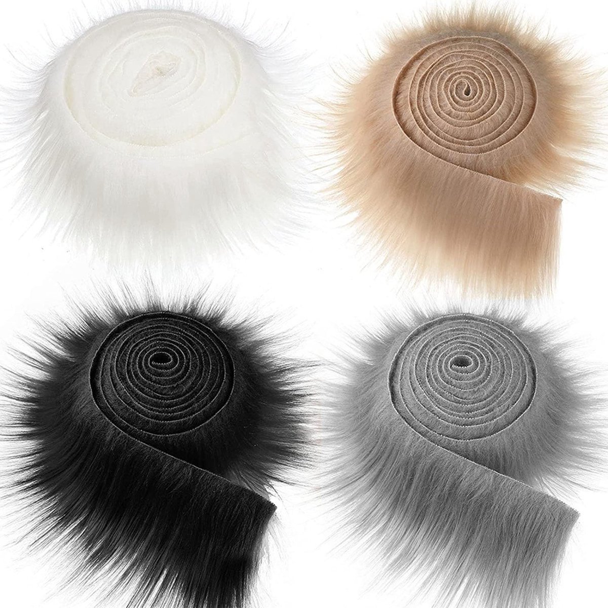 Dailygoods - Set van 4 Pluizige Kunstbont Stofstukken voor DIY Projecten