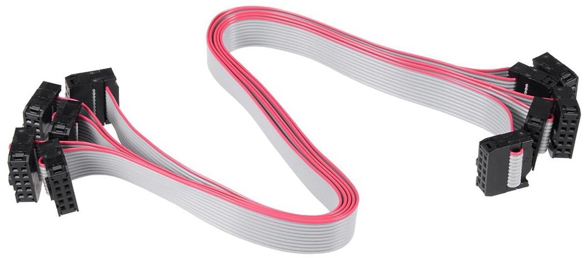 Dailygoods - 10-pins IDC Platte Lintkabel 30 cm met Vrouwelijke Connectoren (5 stuks)