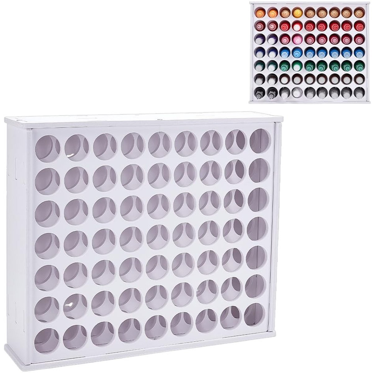 Dailygoods - Innovra - Wandgemonteerd Verforganizer met 63 Gaten voor 2 oz Flacons