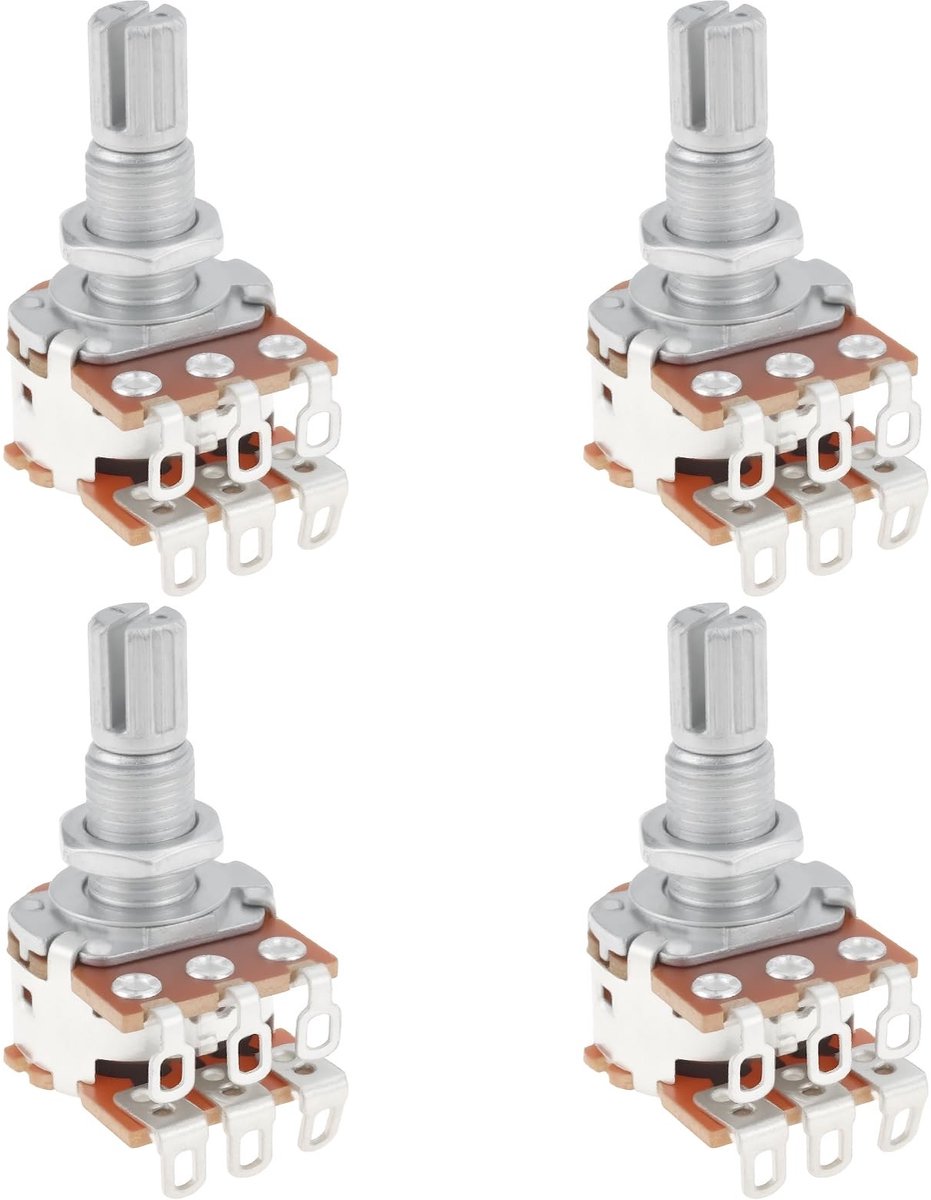 Dailygoods - Set van 4 Dubbellaags Potentiometers voor Gitaar en Bas