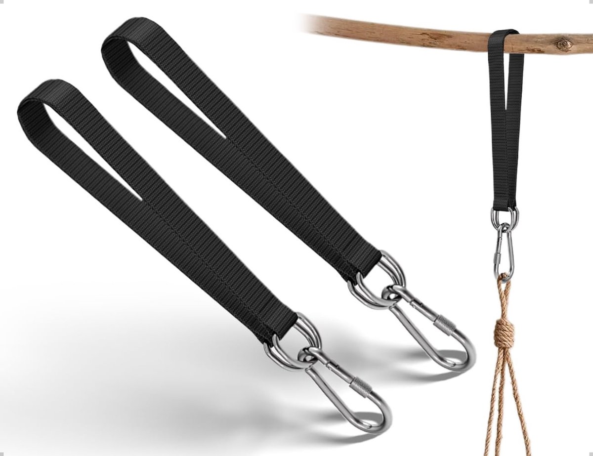 Dailygoods - Set van 2 Schommelbevestigingen met Karabijnhaken