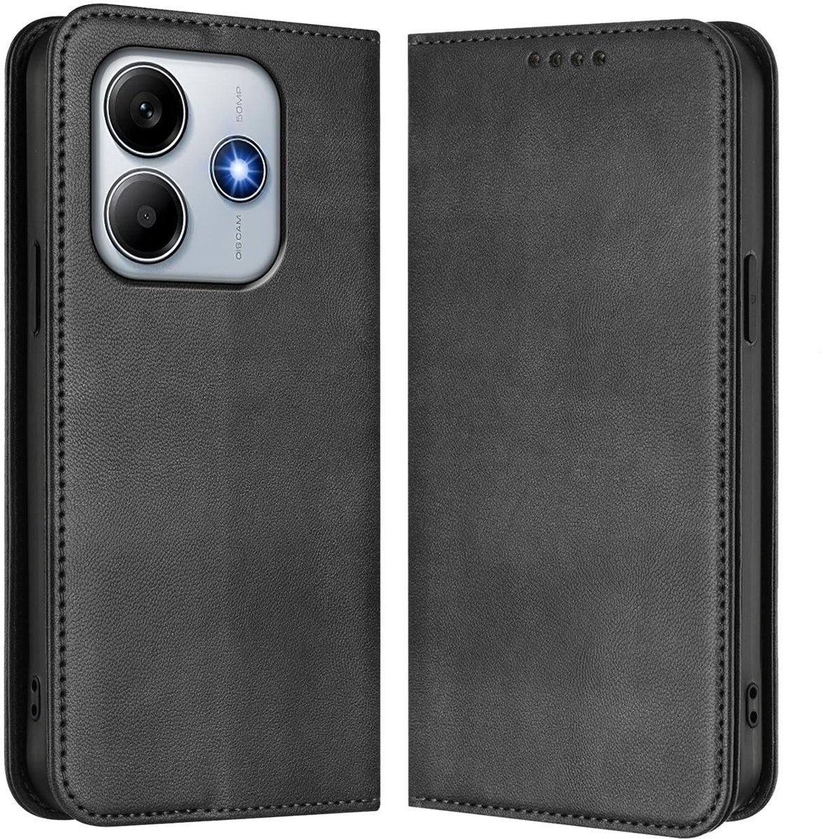 Dailygoods - Wallet Hoesje voor Xiaomi Redmi Note 14 5G met Pasjeshouder - Zwart