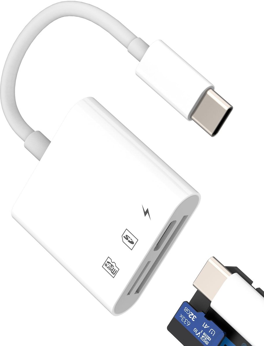 Dailygoods - USB-C SD Kaartlezer (3-in-1) voor iPhone en MacBook