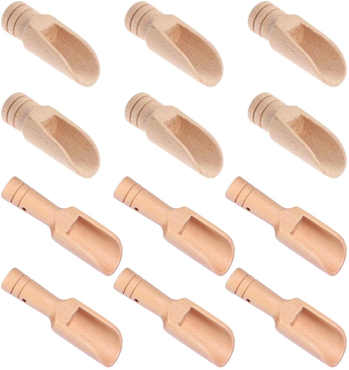 Dailygoods - 12 Stuks Mini Houten Lepels voor Keuken en Thee