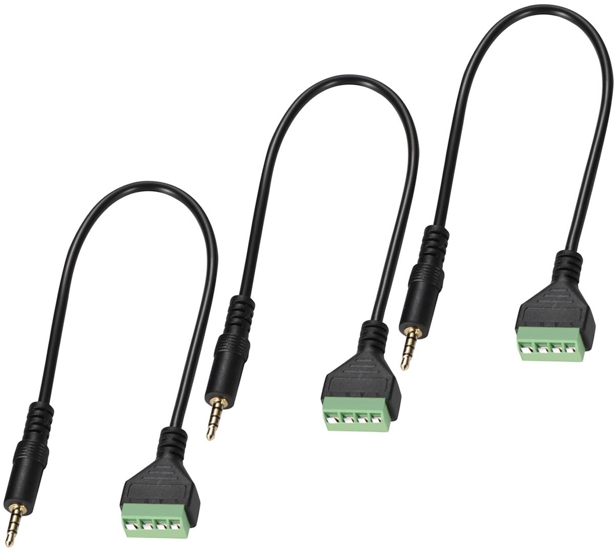 Dailygoods - 3 Stuks 30 cm 3,5 mm Luidsprekerkabeladapter
