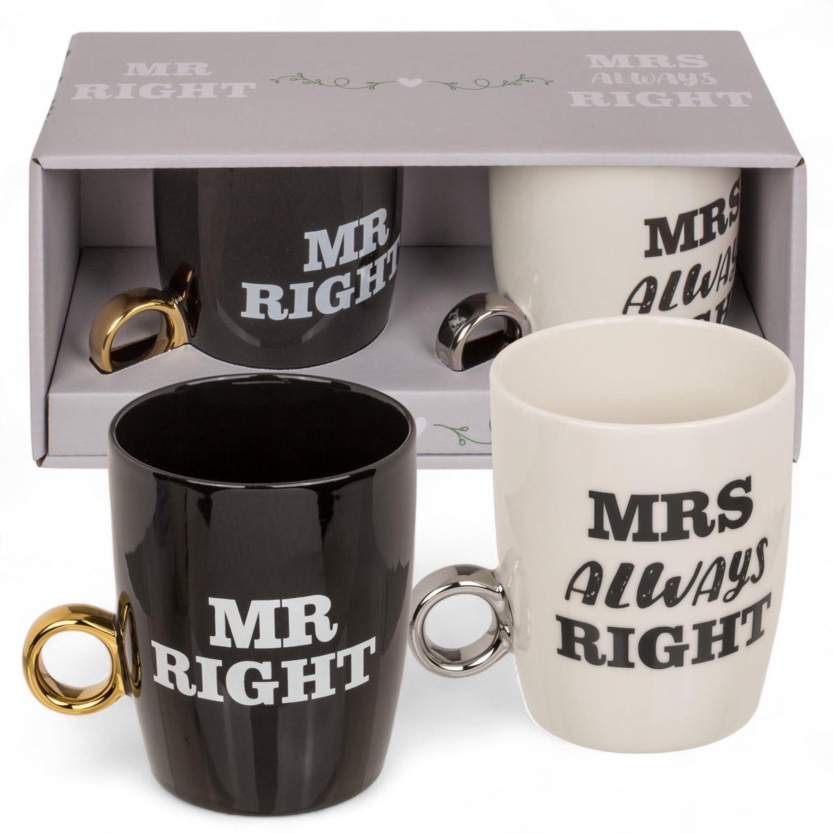 Dailygoods - Cosensi - Set van 2 Koffiemokken met Humor voor Koppels