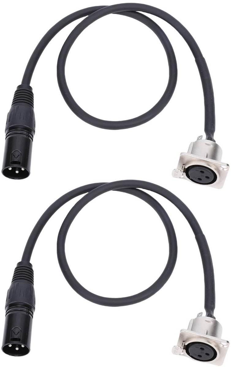 Dailygoods - Set van 2 XLR-doorvoerkabels voor Professionele Audio