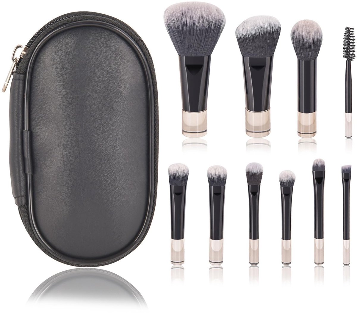Dailygoods - 10-delige Reizen Make-up Borstel Set met Opbergtas