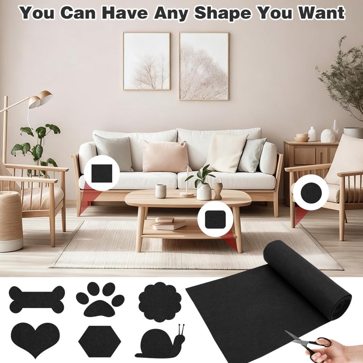 Dailygoods - Vilt Tafelloper 150 x 40 cm Afwasbaar