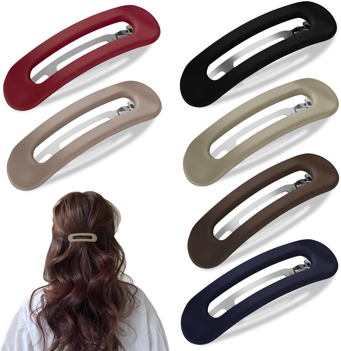 Dailygoods - 6 Stuks Platte Haarspeldjes met Antislip Bevestiging