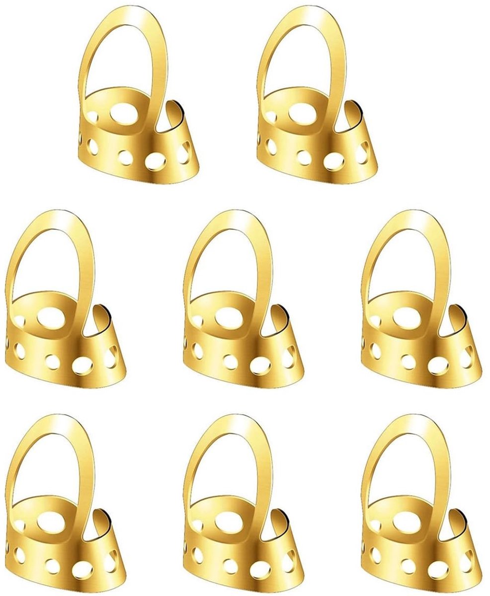 Dailygoods - 8 Stuks Verstelbare Roestvrijstalen Vingerplectrums