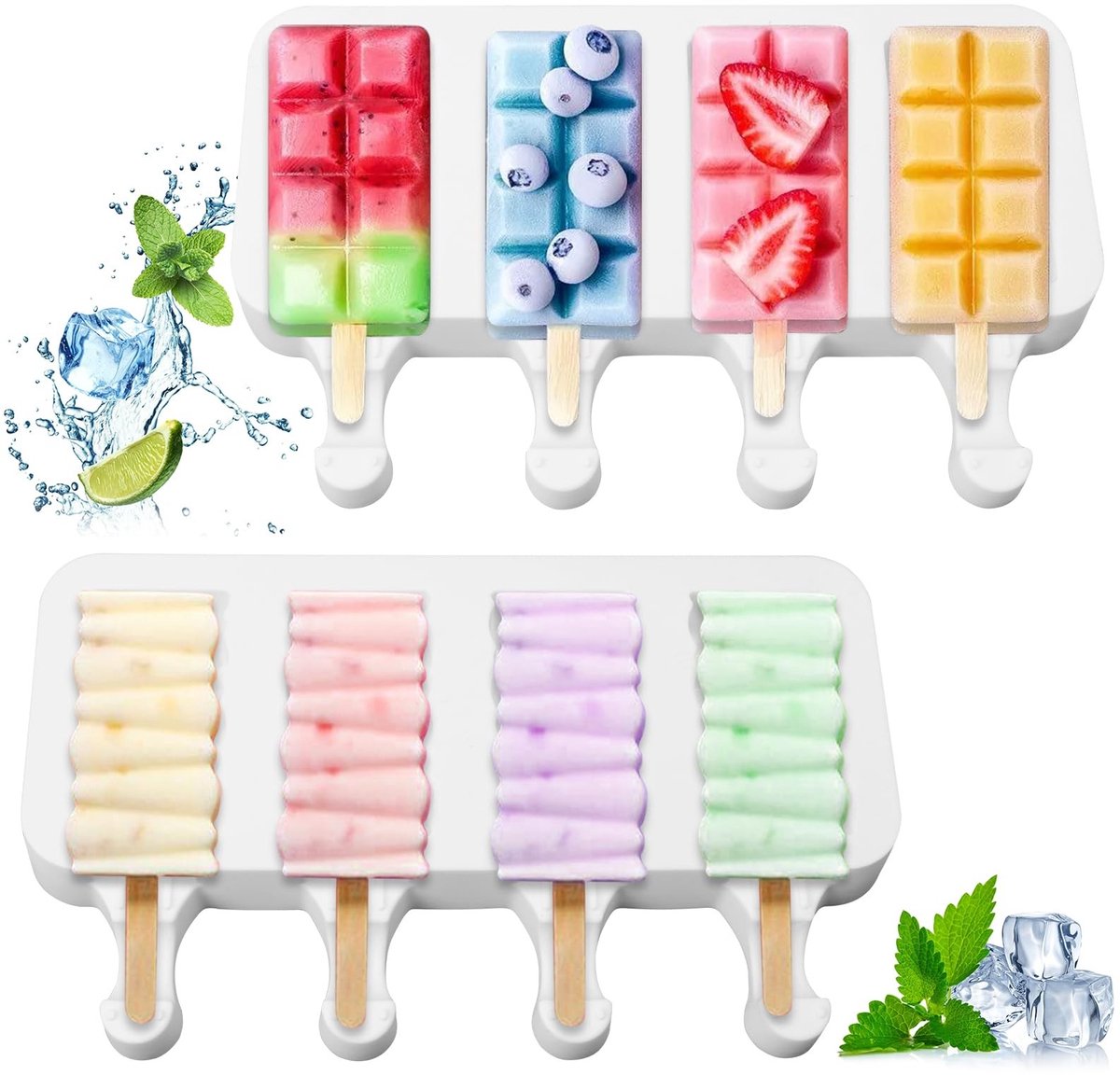 Dailygoods - Set van 2 Herbruikbare IJsjesvormen BPA-vrij