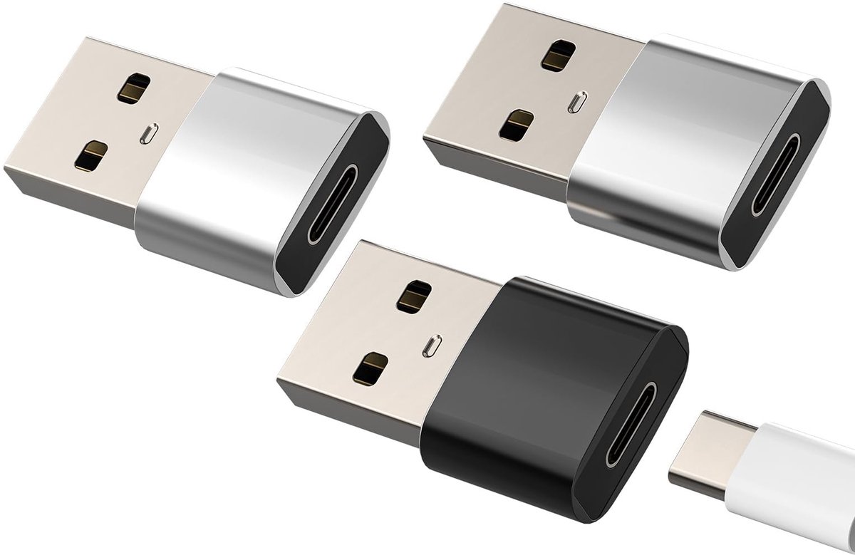 Dailygoods - USB C-adapter (3 stuks) voor Opladen en Gegevensoverdracht