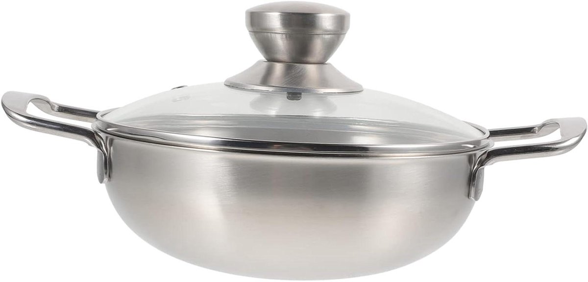 Mini Soeppan - Hete pot - Maaltijden Bereiden - Dubbele Handgrepen - 27.5 cm - Zilver