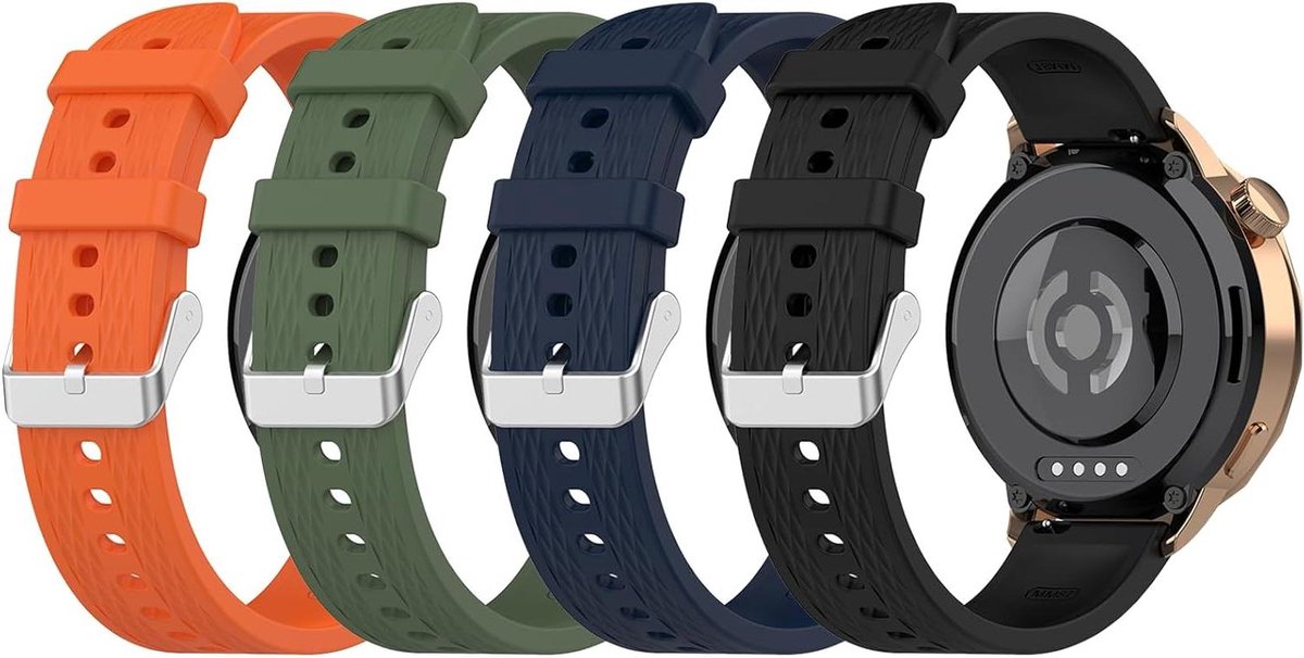 Horlogeband - Reserveband Siliconen - Sport Activiteiten - Zachte Materiaal - 18 mm - Zwart