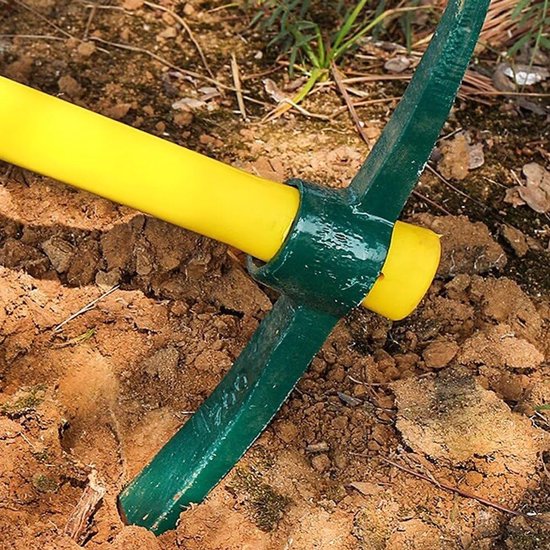 15 Inches Pick Mattock Hole, Forged Weeding Garden Pick Axe with Fiberglass Handle Mattock Forged Adze Hoe for Gardening — afbeelding 2