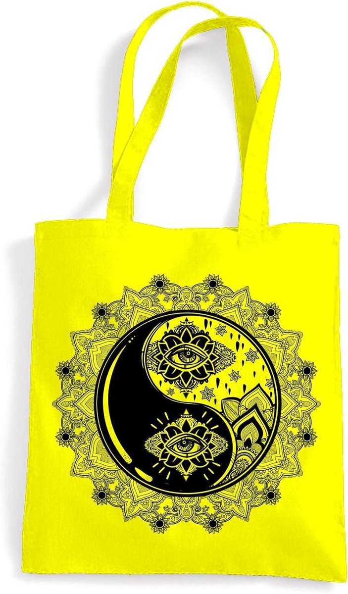 Tote Schoudertas - Draagtas - Dagelijkse Boodschappen - Duurzaam Katoen - 42 x 38 cm - Geel