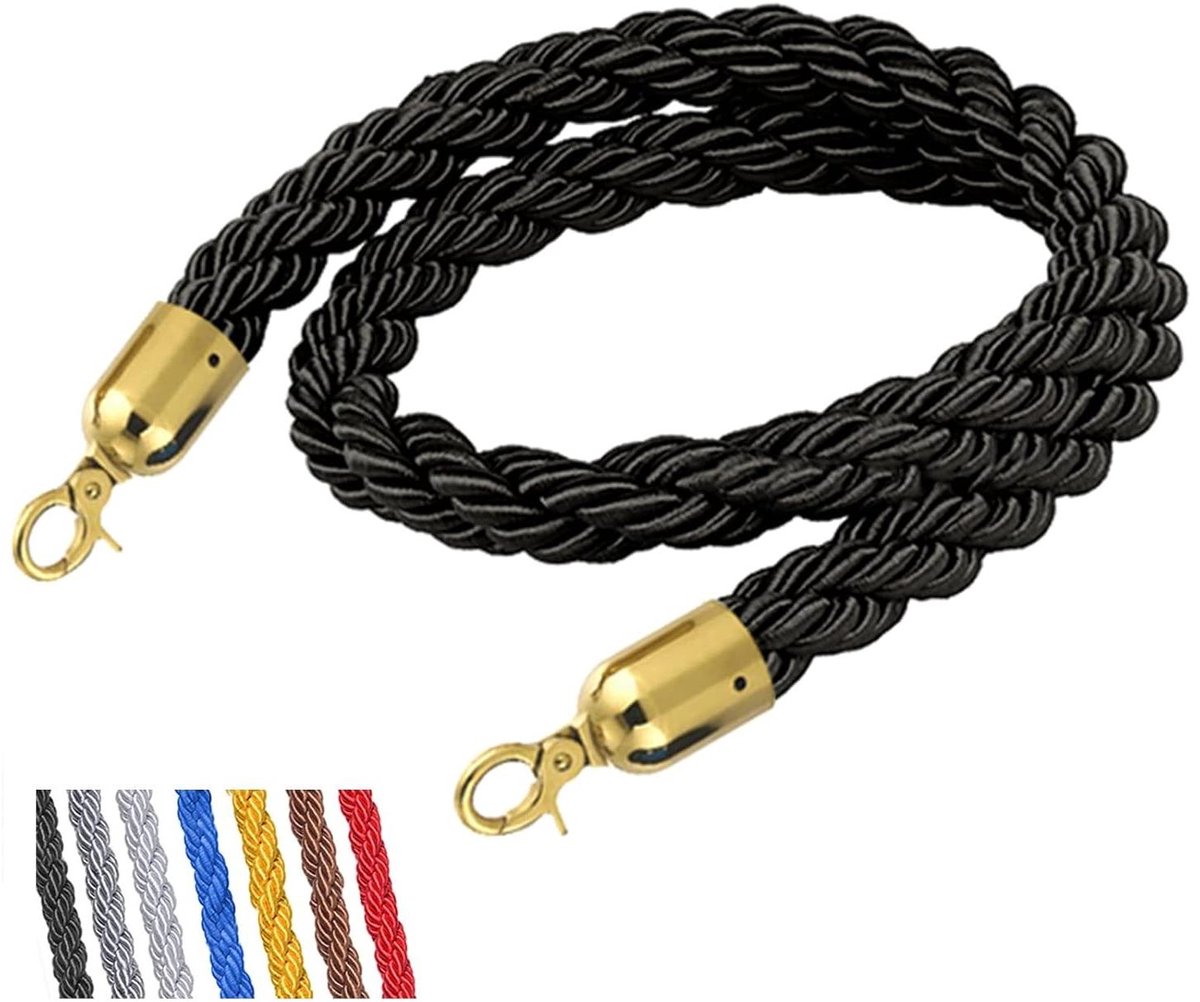 koord, Meerkleurig gevlochten/gedraaid barrièretouw, op maat gemaakt(Black)